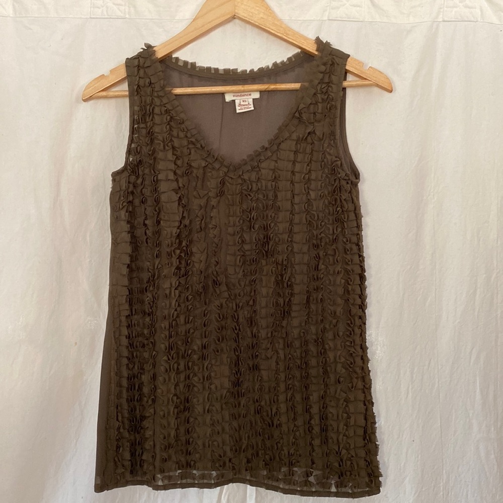 Sundance Catalog silk sleeveless top with polyester lining; XS